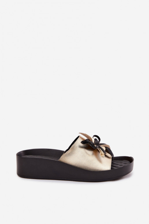 Čibas no dabīgas ādas Sieviešu ar ornamentiem S.Barski KV61-6044 Zelta krāsas