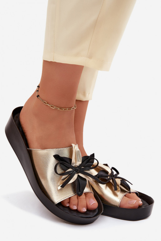 Čibas no dabīgas ādas Sieviešu ar ornamentiem S.Barski KV61-6044 Zelta krāsas