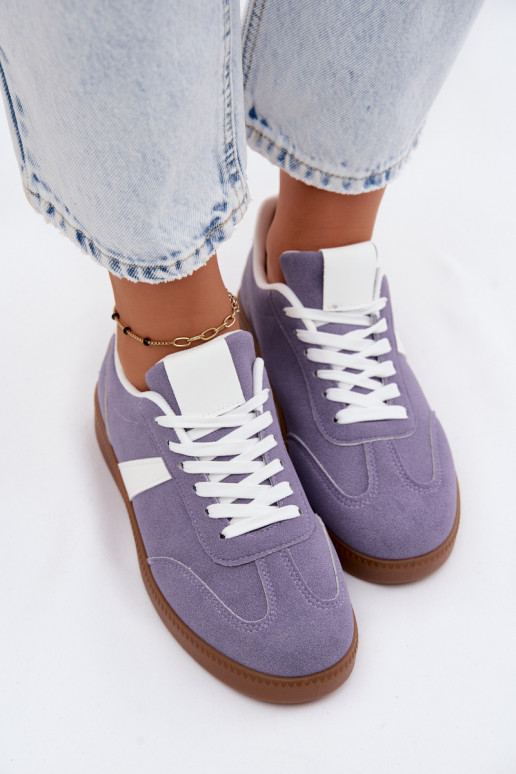 Sneakers modeļa apavi SieviešuImitacji zamšādasu Violeta krāsa Calira