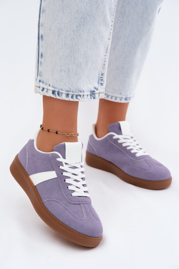 Sneakers modeļa apavi SieviešuImitacji zamšādasu Violeta krāsa Calira 2