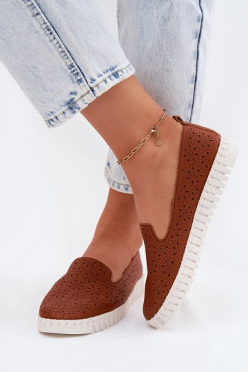 Ažūrs Paslīdēt uz apavi Sieviešu brūnas krāsas Salty