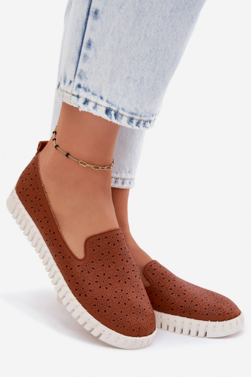 Ažūrs Paslīdēt uz apavi Sieviešu brūnas krāsas Salty