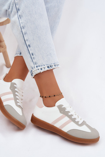 Sneakers modeļa apavi Sieviešu Baltas-Rozā krāsas Seabell