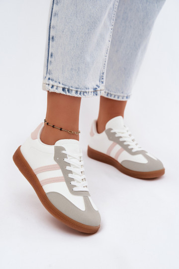 Sneakers modeļa apavi Sieviešu Baltas-Rozā krāsas Seabell 2