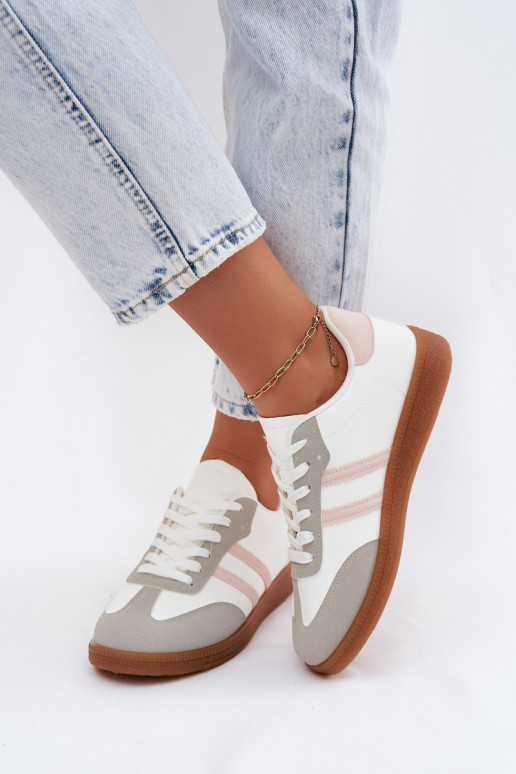 Sneakers modeļa apavi Sieviešu Baltas-Rozā krāsas Seabell