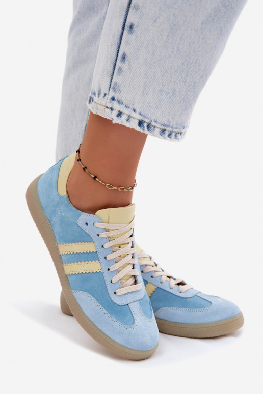 Zazoo N1068 zamšādas Zems Sneakers modeļa apavi Sieviešu gaiši zilas krāsas