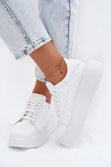 Āda Sneakers modeļa apavi Sieviešu ar platformu Zazoo N408S2 baltas krāsas 2