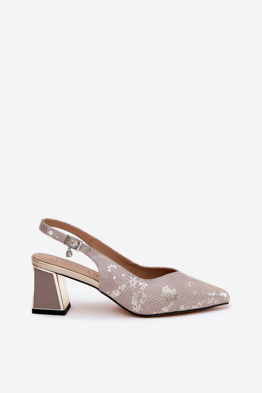 Āda Sieviešu basenes Ze Szpiczastymi Noskami Vinceza 66733 Zelta krāsas-Sudraba krāsas