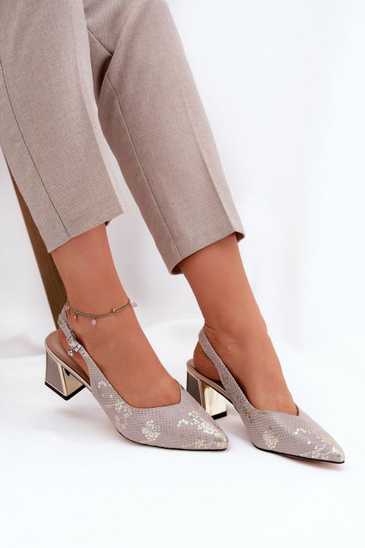 Āda Sieviešu basenes Ze Szpiczastymi Noskami Vinceza 66733 Zelta krāsas-Sudraba krāsas