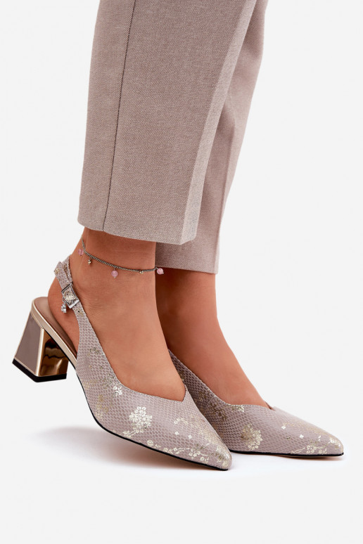 Āda Sieviešu basenes Ze Szpiczastymi Noskami Vinceza 66733 Zelta krāsas-Sudraba krāsas