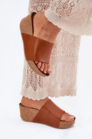 Zazoo 40291 Čibas no dabīgas ādas Sieviešu Ieslēgts KorkoInym Koturnie brūnas krāsas