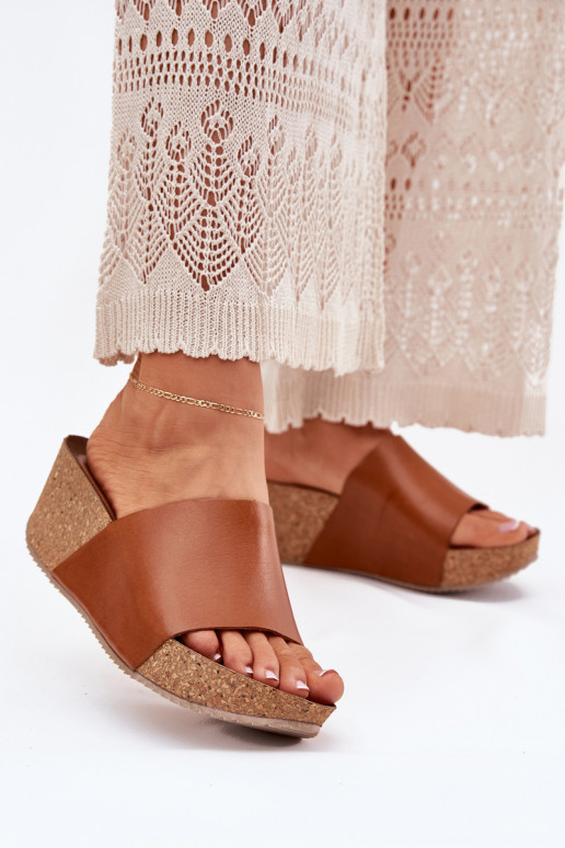 Zazoo 40291 Čibas no dabīgas ādas Sieviešu Ieslēgts KorkoInym Koturnie brūnas krāsas