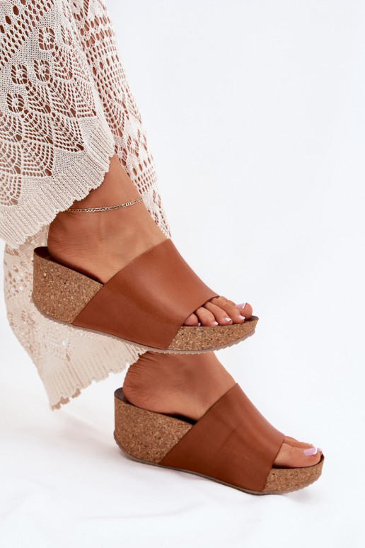 Zazoo 40291 Čibas no dabīgas ādas Sieviešu Ieslēgts KorkoInym Koturnie brūnas krāsas