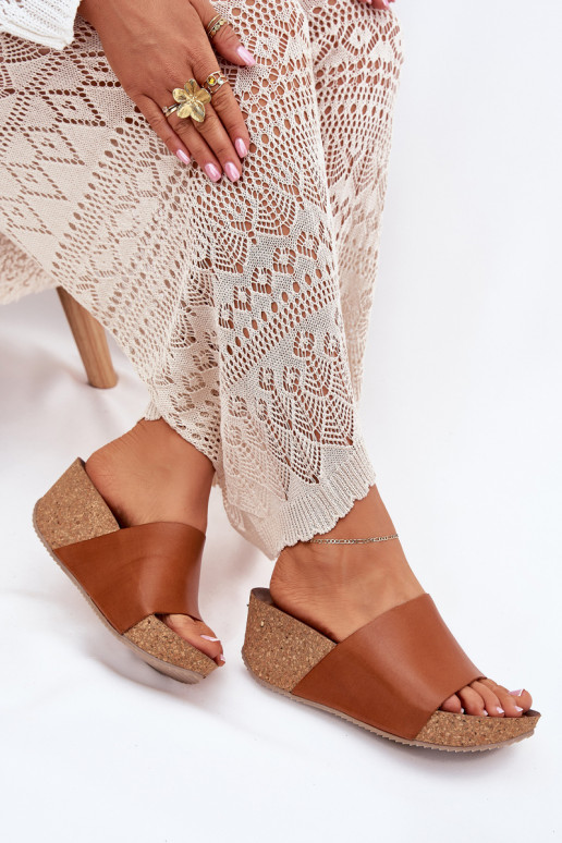 Zazoo 40291 Čibas no dabīgas ādas Sieviešu Ieslēgts KorkoInym Koturnie brūnas krāsas