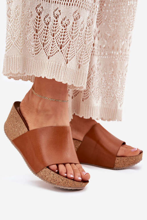 Zazoo 40291 Čibas no dabīgas ādas Sieviešu Ieslēgts KorkoInym Koturnie brūnas krāsas