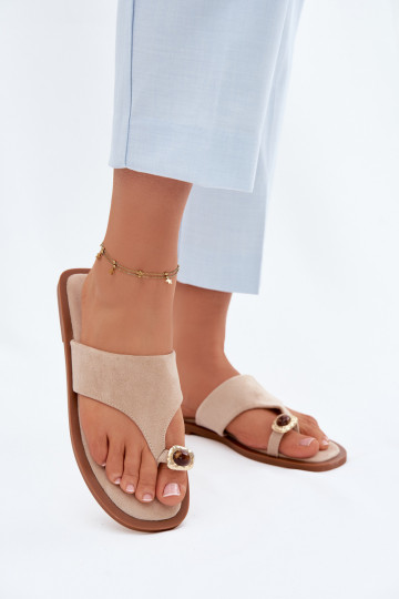 zempapēžu Čības modernas iešļūcenes Sieviešu Ar greznu Detalem smilšu krāsas Fedira 2