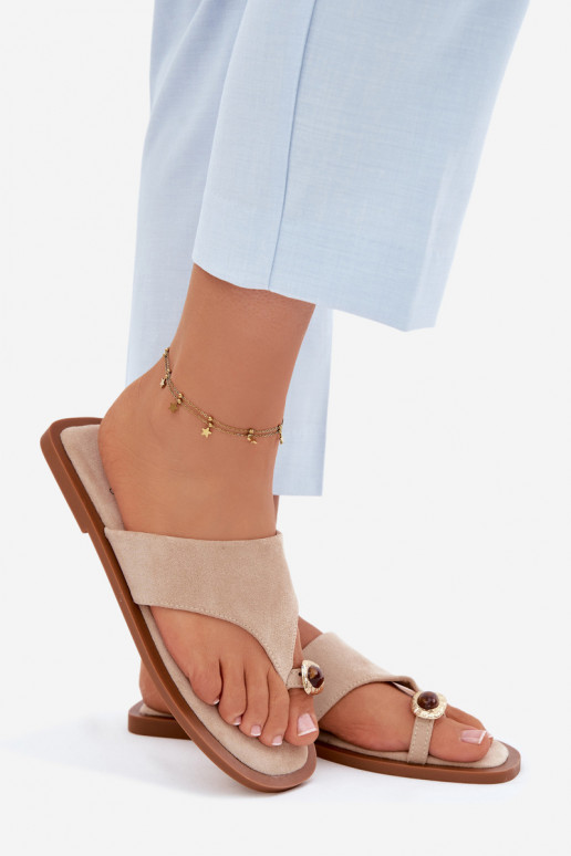 zempapēžu Čības modernas iešļūcenes Sieviešu Ar greznu Detalem smilšu krāsas Fedira