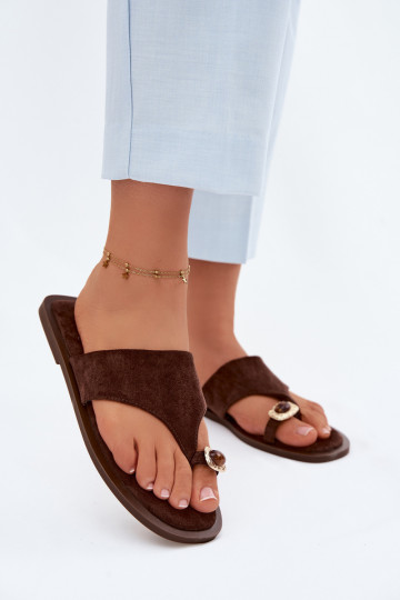 zempapēžu Čības modernas iešļūcenes Sieviešu Ar greznu Detalem CzekoladoIne Fedira 2