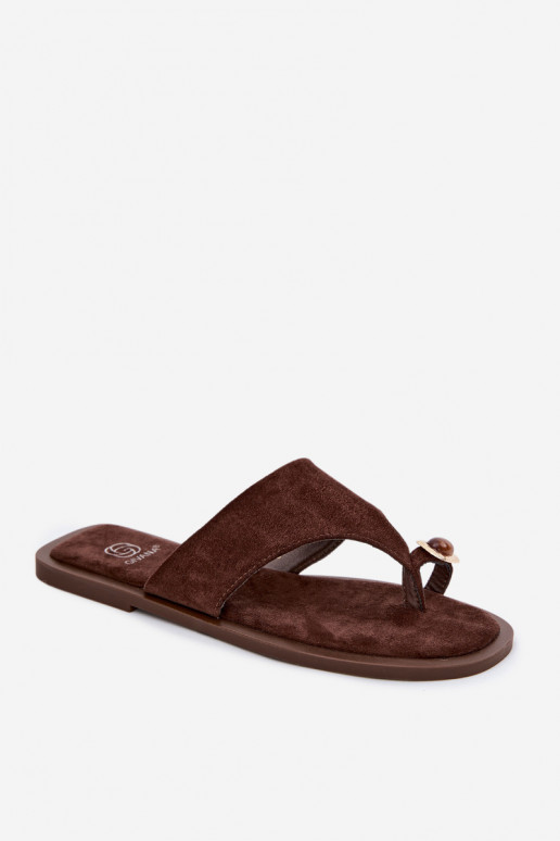 zempapēžu Čības modernas iešļūcenes Sieviešu Ar greznu Detalem CzekoladoIne Fedira