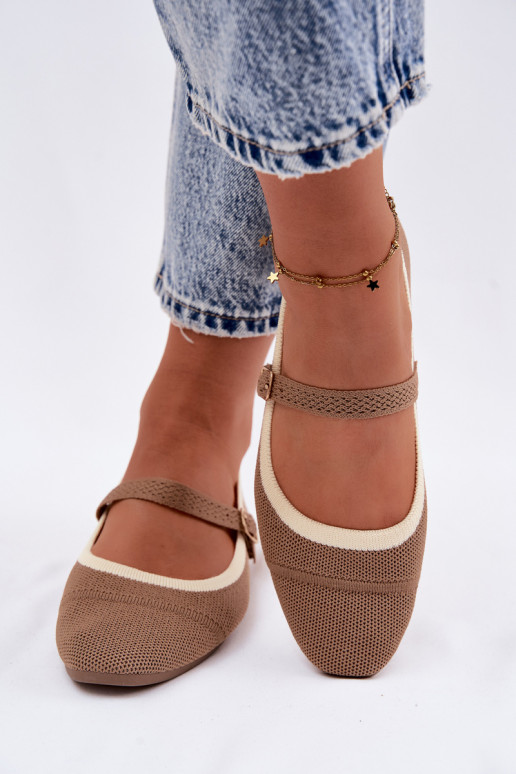 zempapēžu BalerīnasTīklsgo Tā irteriālsu brūnas krāsas Zelisa