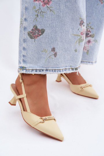 Sieviešu basenes ar papēdi Ze Szpiczastymi Noskami Dzelteni Felessa