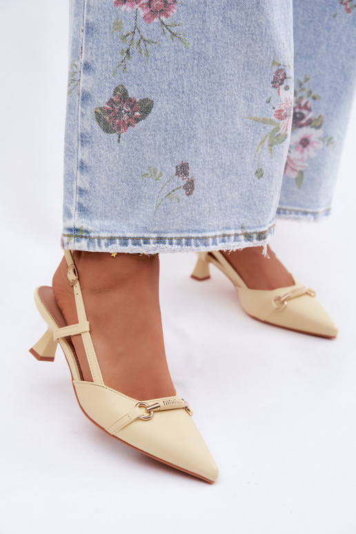 Sieviešu basenes ar papēdi Ze Szpiczastymi Noskami Dzelteni Felessa