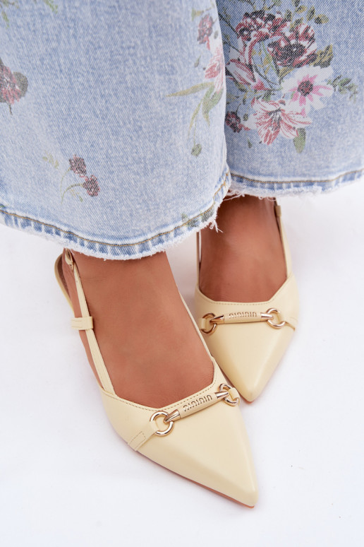 Sieviešu basenes ar papēdi Ze Szpiczastymi Noskami Dzelteni Felessa