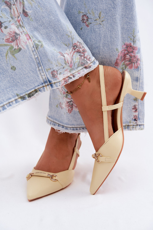 Sieviešu basenes ar papēdi Ze Szpiczastymi Noskami Dzelteni Felessa