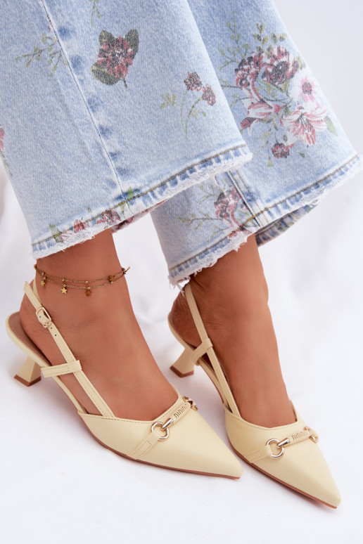 Sieviešu basenes ar papēdi Ze Szpiczastymi Noskami Dzelteni Felessa