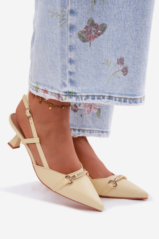 Sieviešu basenes ar papēdi Ze Szpiczastymi Noskami Dzelteni Felessa