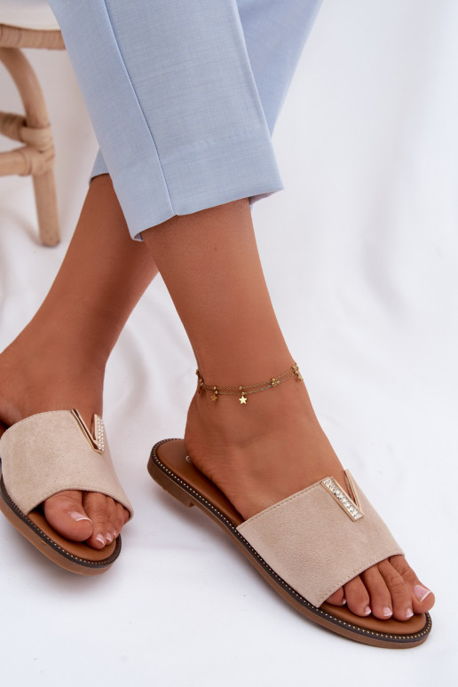 Čības Sieviešu dzīvoklis Ar greznu Detalem V smilšu krāsas Nelmira