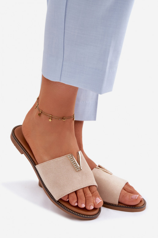 Čības Sieviešu dzīvoklis Ar greznu Detalem V smilšu krāsas Nelmira