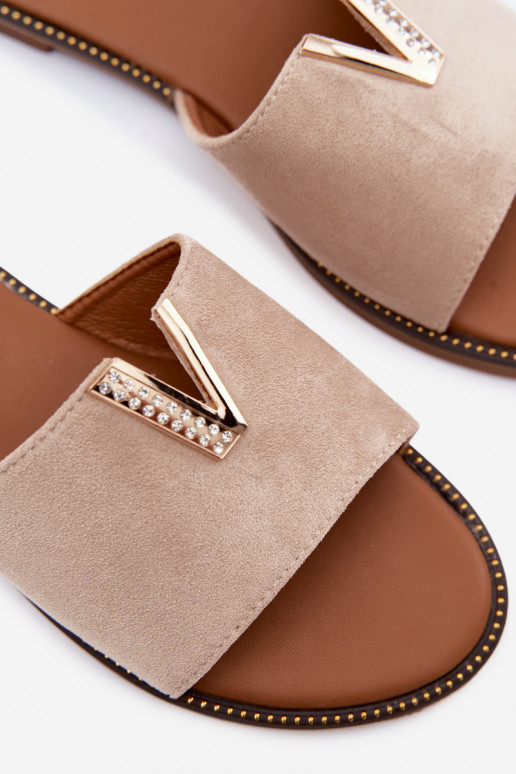 Čības Sieviešu dzīvoklis Ar greznu Detalem V smilšu krāsas Nelmira