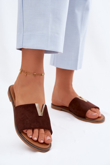 Čības Sieviešu dzīvoklis Ar greznu Detalem V CzekoladoIne Nelmira 2