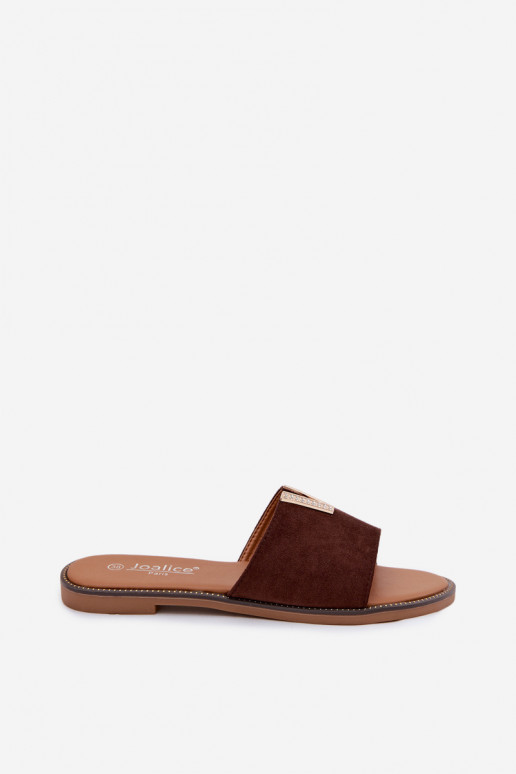 Čības Sieviešu dzīvoklis Ar greznu Detalem V CzekoladoIne Nelmira