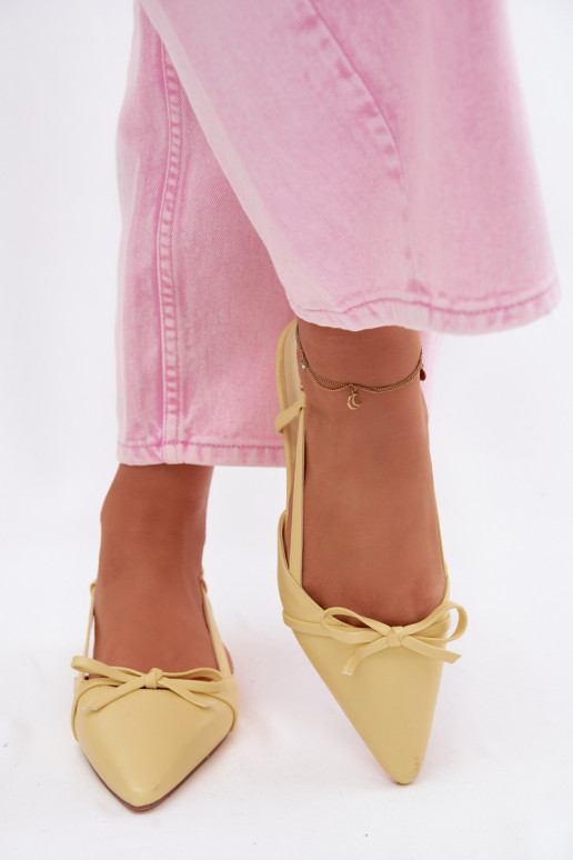 Sieviešu basenesImitacji Skóry Uz Zema Papēža Dzelteni Jelmera