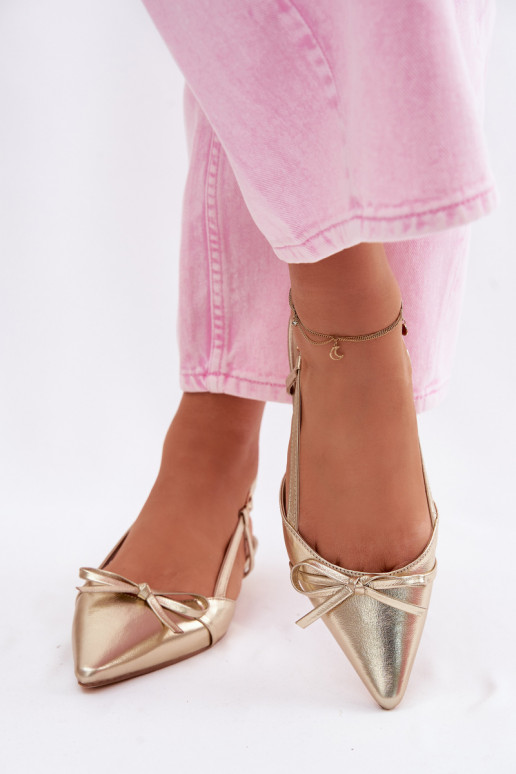 Sieviešu basenesImitacji Skóry Uz Zema Papēža Zelta krāsas Jelmera