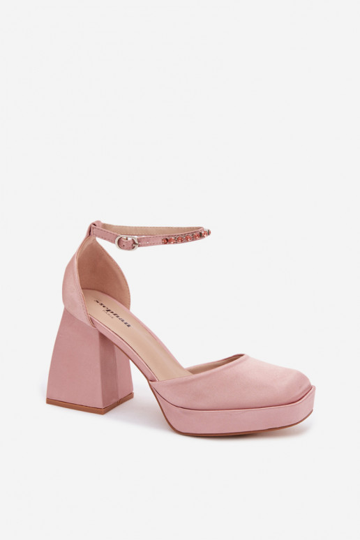 sandales ar papēdiSatynoInym INykończeniem Szampańskie Calistae