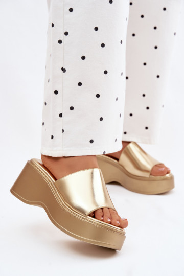 sieviešu čības ar platformu Zelta krāsas Virelia 2