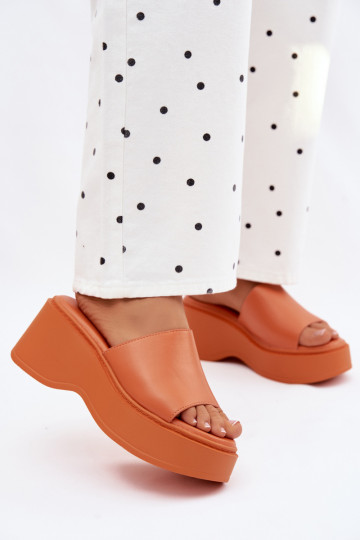 sieviešu čības ar platformu oranžas krāsas Virelia 2