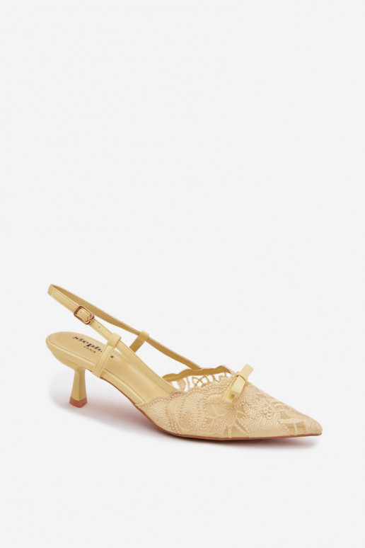 Mežģīņu basenes Sieviešu Ieslēgts obcasie ar bantītēm Dzelteni Tā irribelle