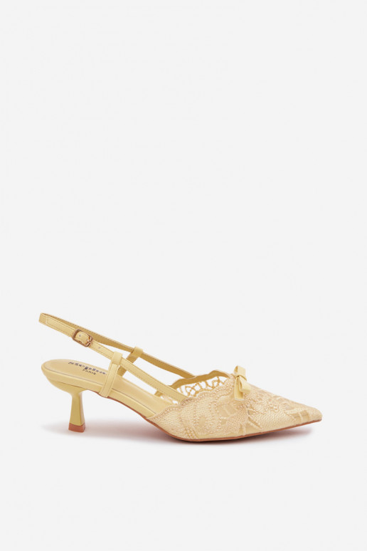 Mežģīņu basenes Sieviešu Ieslēgts obcasie ar bantītēm Dzelteni Tā irribelle