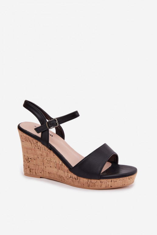 Sieviešu basenes ar platformu melnas krāsas Clarabella