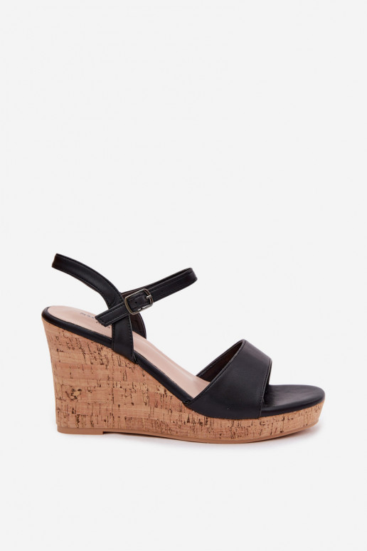 Sieviešu basenes ar platformu melnas krāsas Clarabella