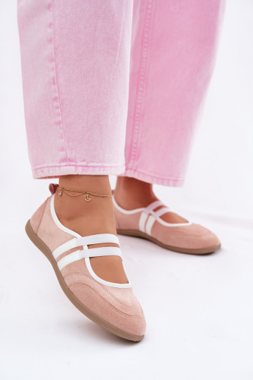 Balerīnas Sportiska stilaElastycznymi Paskami Rozā krāsas Donatella 2