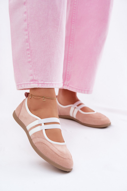 Balerīnas Sportiska stilaElastycznymi Paskami Rozā krāsas Donatella