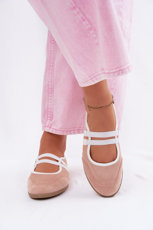 Balerīnas Sportiska stilaElastycznymi Paskami Rozā krāsas Donatella