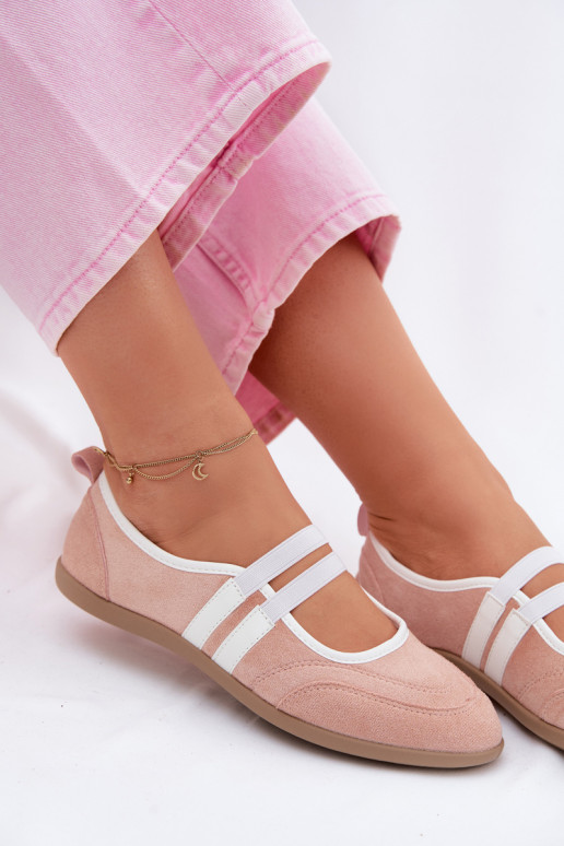 Balerīnas Sportiska stilaElastycznymi Paskami Rozā krāsas Donatella