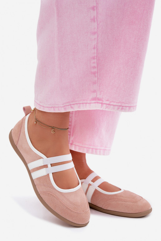 Balerīnas Sportiska stilaElastycznymi Paskami Rozā krāsas Donatella