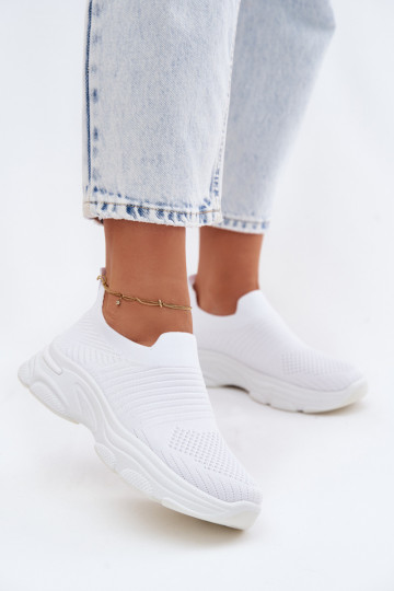 Auduma Paslīdēt uz sporta apavi Sieviešu baltas krāsas Floraine 2